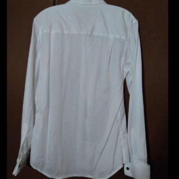 ZARA MAN SLIM FIT BUTTON UP SHIRT WHITE MEDIUM - Picture 2 of 3